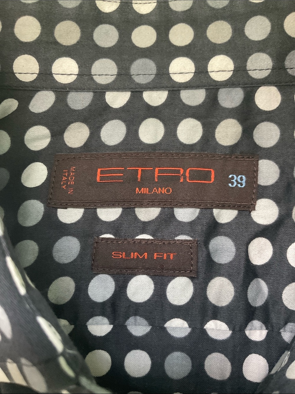 ETRO MILANO MENS SHIRT Grayscale Circles Spotlights Dots size M